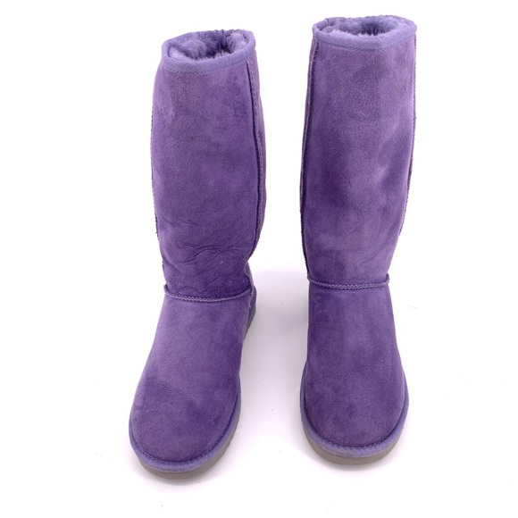 Ugg Classic Tall Purple Sheepskin Boots Size 8 - Picture 2 of 8